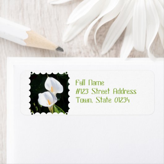 Étiquette Jolie Calla Lilies (En situation)