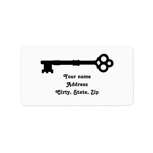 Étiquette Jolie clé antique à l'ancienne (Devant)