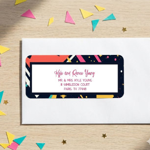 Étiquette Jolie, coloré rétro invitation de graduation des a