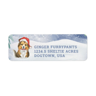 Étiquette Jolie étagère de Noël Puppy