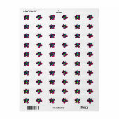 Étiquette Jolie Fleur Rose (Feuille entière)