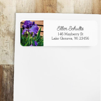 Étiquette Jolie Fleurs Iris Violettes