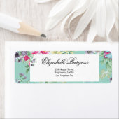 Étiquette Jolie Floral Rose Flower Adresse de retour (En situation)