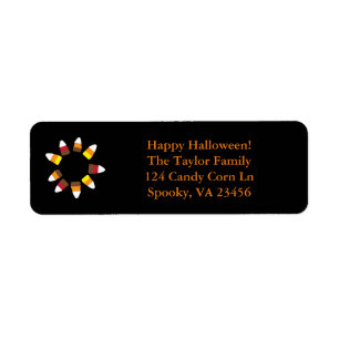 Étiquette Jolie Halloween Corn Corn Orange Black Adresse