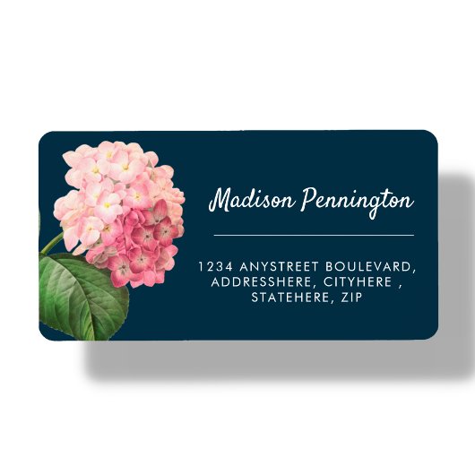 Étiquette Jolie Hydrangea Flower Adresse de retour Label