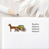 Étiquette Jolie illustration de cheval et de calèche royale (En situation)