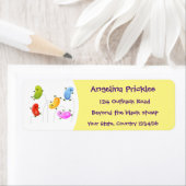 Étiquette Jolie jellybeans bondissant dessin animé (En situation)