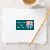 Étiquette Jolie lecture rose chouette enfants réserver étiqu (En situation)