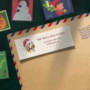 Étiquette Jolie main de Noël tiré Doodle doré retour