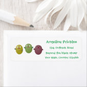 Étiquette Jolie olives joyeux chantant dessin animé (En situation)