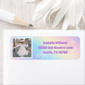 Étiquette Jolie Pastel Rainbow Sparkle Kids Photo (En situation)