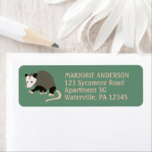 Étiquette Jolie Possum Illustration Green Return Adresse (En situation)