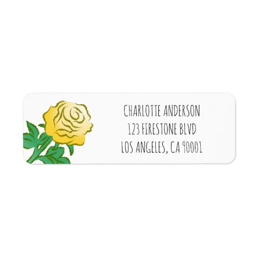 Étiquette Jolie Rose Jaune (Devant)