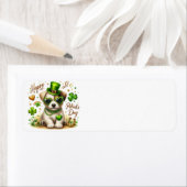 Étiquette Jolie St. Patrick's Day Puppy adresse de retour (En situation)