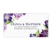 Étiquette Jolie Tulipe pourpre Florale (Devant)