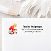 Étiquette Jolie vache 1er anniversaire (En situation)