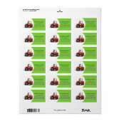 Étiquette Jolie vache heureuse conduisant un dessin animé de (Feuille entière)