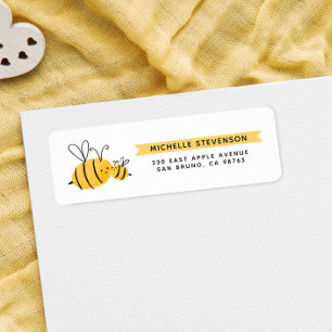 Étiquette Jolies abeilles dessinées à la main et bannière ja