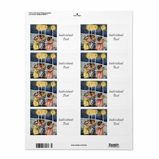 Étiquette jolis anges (Feuille entière)