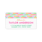 Étiquette Jolis cœurs arc-en-ciel amour couleurs amusantes c (Devant)