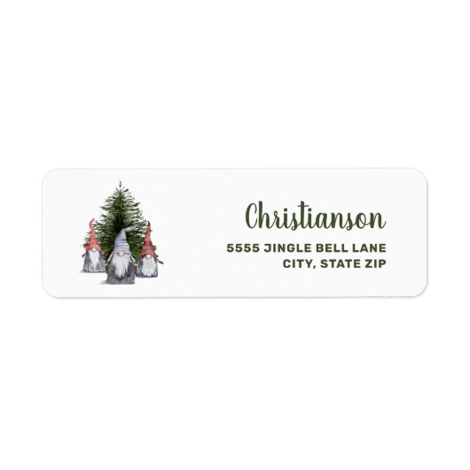 Étiquette Jolis nains de Noël arbre (Devant)