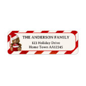 Étiquette Jote Bear Christmas Holidays Retourner l'adresse é (Devant)