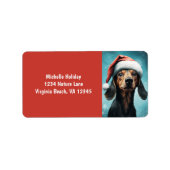 Étiquette Jote Père Noël Chien Chien Chien Chien Dachshund A (Devant)
