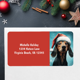 Étiquette Jote Père Noël Chien Chien Chien Chien Dachshund A
