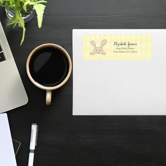 Étiquette Jote Tan Lapin Lapin Retourner Adresse Jacquard Ja