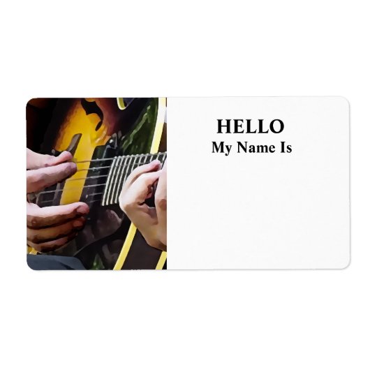 Étiquette Jouer de la guitare (Devant)