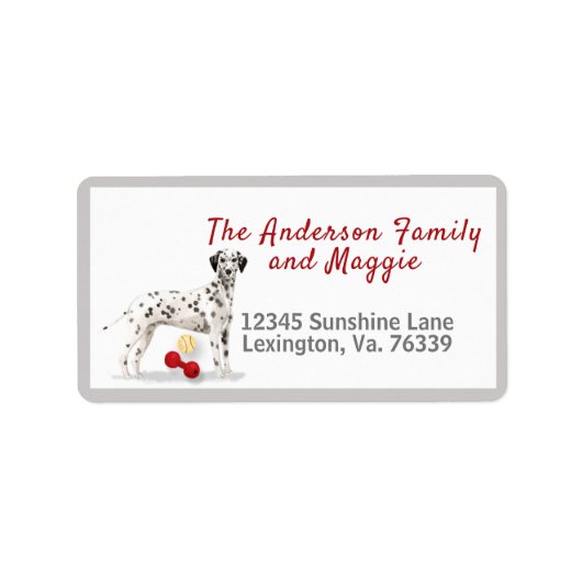 Étiquette Jouets Dalmatiens Accueil Adresse de retour (Devant)