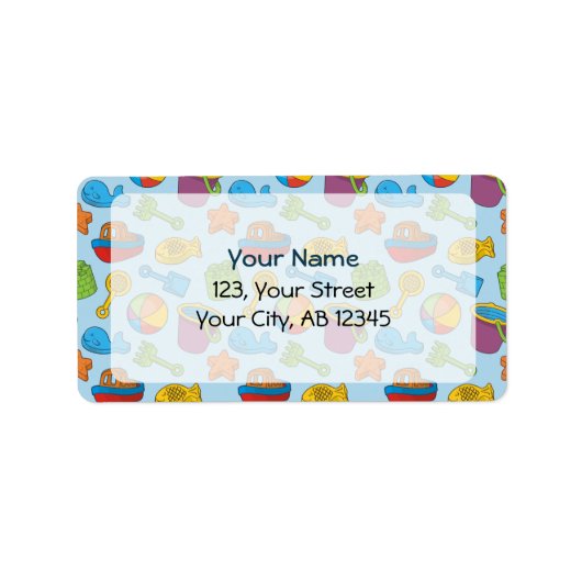 Étiquette Jouets de plage Icônes (Devant)