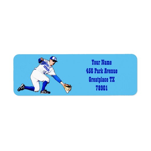 Étiquette Joueur De Baseball Avec Votre Nom Ou Votre Monogra (Devant)