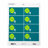 Étiquette Joueur de tennis (Feuille entière)