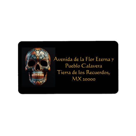 Étiquette Jour 3D du crâne mort, personnalisé (Devant)