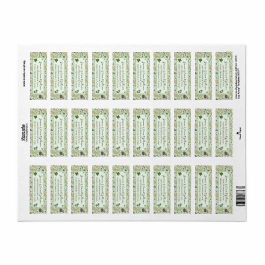 Étiquette Jour de la Saint Patrick vert amusant Bénédictions (Feuille entière)