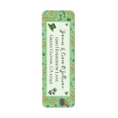 Étiquette Jour de la Saint Patrick vert amusant Bénédictions (Devant)