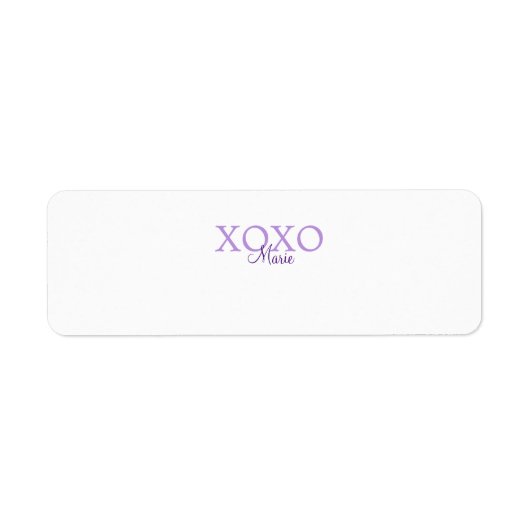 Étiquette Jour de la Saint Valentin Xoxo ajouter nom pastel (Devant)