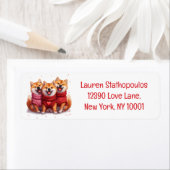 Étiquette Jour des Valentines Chiens Shiba Inu (En situation)