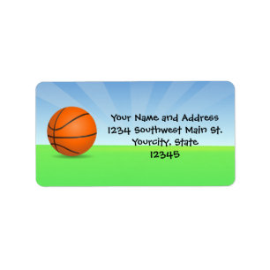 Étiquette Jour ensoleillé de basket-ball des sports de