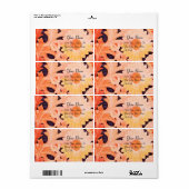 Étiquette JOUR, noir brun rouge (Feuille entière)