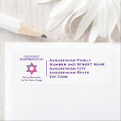 Étiquette Journée commémorative de l'Holocauste blanc Adress (En situation)
