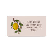 Étiquette Jovely Lemons Watercolor CUSTOM Adresse de retour (Devant)