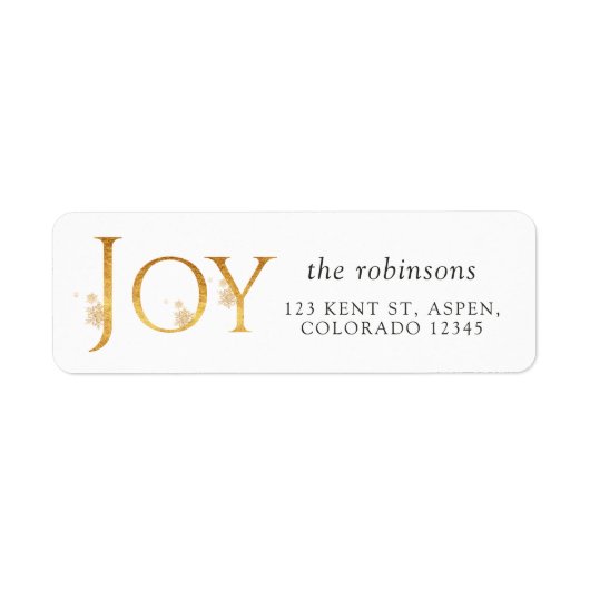 Étiquette Joy Noël (Devant)