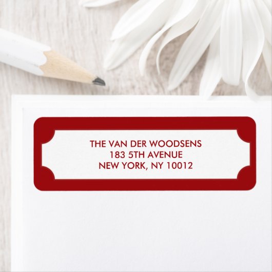 Étiquette Joy Script Red Solid (En situation)