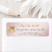 Étiquette Joy To The World Rose Grey Rose Golden Star (En situation)