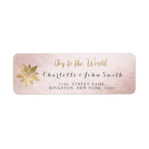 Étiquette Joy To The World Rose Grey Rose Golden Star