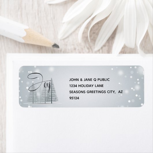 Étiquette Joy Winter Trees (En situation)