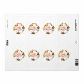 Étiquette Joyeuse couronne de Noël (Feuille entière)