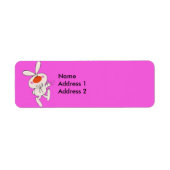 Étiquette Joyeuse danse mignonne lapin blanc (Devant)